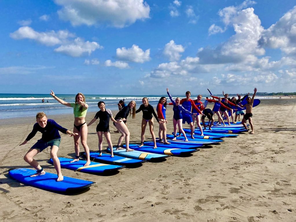 Surfgroep op Bali